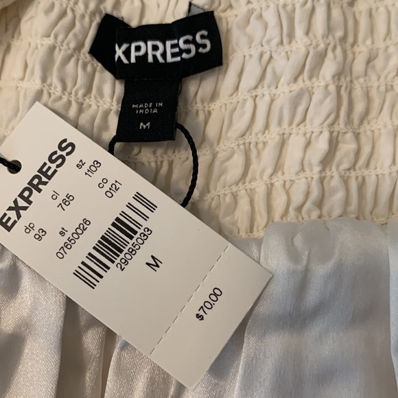 Express White High Waisted Tiered Eyelet Lace Mini Skirt-NWT - Picture 14 of 14